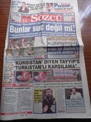 Sözcü Gazetesi - 8 Aralık 2013 - Adnan Şenses Yoğun Bakimda- Kürdistan Diyen Recep Tayyip Erdoğan'a Türkistan'lı Karşılama - Vatan Haini Diyen Recep Tayyip Erdoğan'a Mehmet Baransu'dan Sert Tepki - Soner Yalçın Dinci Liberal İttifakın 100 Yıllık İhaneti - Formadaki Yüce Atatürk Yazısına Ceza İsteyenlere Soruyoruz Rabia İşareti Suç Değil Mi