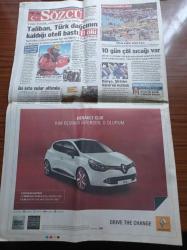 Sözcü Gazetesi - 24 Haziran 2013 - Akdeniz Oyunları - Sibel Şimşek'ten 1 Altın Bir Gümüş - Recep Tayyip Erdoğan Evlere Üç Hilalli Yeşil Renkli Osmanlı Bayrağı Asılmasını İstedi - AKP Zulmünün 3 Hali - Sivas Katliamı İçin Saygı Mitingi - Teröristler Silahlarıyla Kuzey Irak'a Çekiliyor - Öğretmene Gezi Eylemi Yoklaması - CIA  Muhalifleri İncirlik'te Eğitiyor