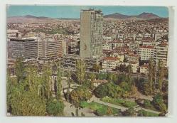 ANKARA KIZILAY MEYDANI VE GÖKDELEN TEMALI POSTADAN GEÇMİŞ KARTPOSTAL...