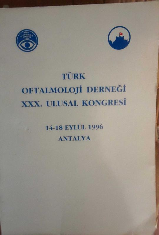 Türk Oftalmoloji Derneği XXX Ulusal kongresi 3 Kitap TAKIM  