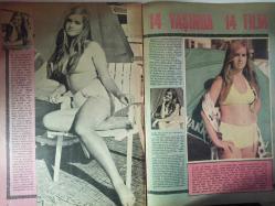 Pazar Haftalık Aktüalite Sinema Tiyatro Müzik ve Magazin Dergisi - 14 Ekim 1967 - Selda Alkor - Tanju Gürsu - Zeki Müren - Filiz Akın - Ertem Göreç - İzzet Günay - Semiramis Pekkan - Senih Orkan - Kenan Pars - Süha Doğan - Ekrem Bora - Alper Tema - Sevinç Pekin - Ertan Anapa - İlhan Engin - Salih Güney - Figen Han - Hülya Koçyiğit - Tülay Erdeniz - Suat Yalaz - Buket Sokullu - Ursula Andress - Alf Sjöberg - İngmar Berman - Serghei Eisenstein - Okan Dinçer - Nilüfer Koçyiğit  fotoğraf ve haberi - Sinema Haberleri - Artık Gerçek Aşkı Buldum Haberi - 14 Yaşında 14 Film Haberi - Doctor Renaud Şampuan Reklamı - Puro Sabun Reklamı - Tam Takım Dergi