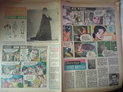 Pazar Haftalık Aktüalite Sinema Tiyatro Müzik ve Magazin Dergisi - 10 Ocak 1965 - Leyla Sayar - Tamer Yiğit - Tijen Par - Yılmaz Güney - Sevda Ferdağ - Erol Taş - Oktar Durukan - Işın Kaan - Adnan Şenses - Devlet Devrim - Selma Güneri - Özkan Yılmaz - Tunç Oral - Ercan Tekkan - Lütfü Umu - Abdullah Ferah - Zeki Tezcan - Turan Aksoy - Tunç Başaran - Tamer Yiğit - Ömer Gökay - Manughan - Laurence Harwey - R. Morley - Kim Novak - Reşat İleri - Lawton - Ken Bald - Stan Drake - Joan Sherman - Nüveyre Gültein - Nurlan San - Walt Disney - Mac Raboy - Mort Walker - Sadri Alışık - Gülbi Eray - Nuri Sami Koral - Zeynep Berk - John Cullen Morray - Yalçın Kaya - Belgin Doruk - Kazım Taşkent - Mehmet Seyda - Cüneyt Arkın - Türkan Şoray - Ekrem Bora - Muhterem Nur fotoğraf ve haberi - Yenillmez Yumruk Çizgi Roman - Genç Kız Kalbi Çizgi Roman - Boncuk Çizgi Romanı - Bay Tekin Çizgi Roman - Doktor Kilder Çizgi Romanı - Kırık Kalp Çizgi Romanı - Tam Takım Dergi