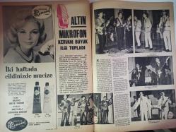 Pazar Haftalık Aktüalite Sinema Tiyatro Müzik ve Magazin Dergisi  - 23 Nisan 1966 - Belgin Doruk - Fatma Girik - Safa Kılıçoğlu - Osman Karaca - Renda Poğda - Lee Chan - Leyla Tunca - Sevda Ferdağ - Filiz Akın - Ajda Pekkan - Nilüfer Aydan - Zeynep Berk - Fikret Hakan - Belgin Doruk - Öztürk Serengil - Rik Van Nutter - Marilu Tolo - Sevinç Pekin - Metin Erksan - Mengü Yeğin - Sema Özcan-  Müşfik Kenter - Gönül Yazar - Salih Güney - Zuhal Tan - Siluetler - Selçuk Alagöz - Mavi Işıklar - Ali Atasagun Dörtlüsü - İzmir'in Kent Yedilisi fotoğraf ve haberi - Aşk Mektupları Haberi - Sinema Haberleri - Hanımlar İçin Haberi - Altın Mikrofon Büyük İlgi Topladı Haberi - Pretty Quick Krem Reklamı - Pop Sentetik Çamaşır Tozu Reklamı - Docteur Renaud Bakım Kremi Reklamı - Hoover Çamaşır Makinesi Reklamı - Tam Takım Dergi