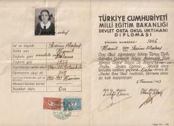Milli Eğitim Bakanlığı Devlet Orta Okul İmtihanı Diploması, 1953