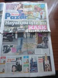 Sözcü Pazar Gazetesi - 19 Ekim 2014 - Tamer Karadağlı Hayatımı İşte Bu Kask Kurtardı - Erkek Dayağı Kadınları Lezbiyen Yapıyor - Tarkan 42  Yaşına Girdi - Hayvansever Güzel Köylü Simge Selçuk - Dağhan Külegeç Annesine Okul Açtı - Ronit Gülcan - Saba Tümer - sarayda Yardım Müzayedesi