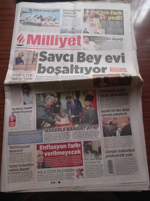 Milliyet Gazetesi 5 Kasım 2014 Galatasaray Şampiyonlar Ligi  