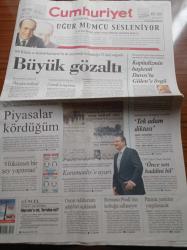 Cumhuriyet Gazetesi - 23 Ocak 2008 - Futbolda Büyük Darboğaz - Uğur Mumcu Sesleniyor - Veli Küçük Ve Kemal Kerinçsiz'in De Aralarında Bulunduğu 33 Kişi Sorguda - Kapitalizmin Başkenti Davos'ta Fettullah Gülen'e Övgü - Karamanlis'e Uyarı - Hrant Dink Cinayeti - Hukukçular Recep Tayyip Erdoğan'a Tepkili - Orhan Pamuk Yeniden Yargılanacak - Oscar Ödüllerinin Adayları Açıklandı