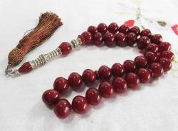 UsTa İşİ GÜMÜŞ İşLeMe İMAMELİ OsMaNLı BeNZeTMe SIKMA KEHRİBAR 33 Lük TESBİH....