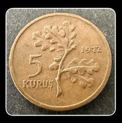 1972 5 KURUŞ ÇİL (TCM072) Natürel