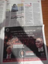 Cumhuriyet Gazetesi - 29 Ekim 2018 - Cumhuriyet'in 95. Yılında Atatürk'ün Aydınlanma Yolunda Yürüyoruz - 3.Havalimanında Yine Ölüm - Fırat'ın Doğusu Vuruldu - Cumhuriyet'in İlanı Başlı Başına Devrim - Atatürk Cumhuriyeti Vicdanda Saklı - Fenerbahçe Cocu İle Vedalaştı - Gazi Mustafa Kemal Atatürk Fotoğrafı