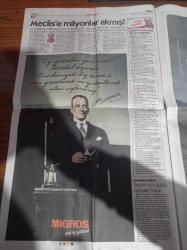 Cumhuriyet Gazetesi - 29 Ekim 2018 - Cumhuriyet'in 95. Yılında Atatürk'ün Aydınlanma Yolunda Yürüyoruz - 3.Havalimanında Yine Ölüm - Fırat'ın Doğusu Vuruldu - Cumhuriyet'in İlanı Başlı Başına Devrim - Atatürk Cumhuriyeti Vicdanda Saklı - Fenerbahçe Cocu İle Vedalaştı - Gazi Mustafa Kemal Atatürk Fotoğrafı