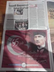 Cumhuriyet Gazetesi - 29 Ekim 2018 - Cumhuriyet'in 95. Yılında Atatürk'ün Aydınlanma Yolunda Yürüyoruz - 3.Havalimanında Yine Ölüm - Fırat'ın Doğusu Vuruldu - Cumhuriyet'in İlanı Başlı Başına Devrim - Atatürk Cumhuriyeti Vicdanda Saklı - Fenerbahçe Cocu İle Vedalaştı - Gazi Mustafa Kemal Atatürk Fotoğrafı