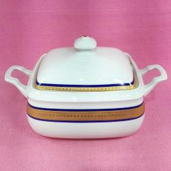 VINTAGE SCHERZER BAVARIA GERMANY ALTIN YALDIZ DEKORLU KOBALT PORSELEN ÇORBALIK