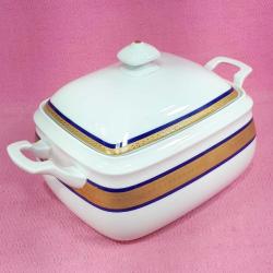 VINTAGE SCHERZER BAVARIA GERMANY ALTIN YALDIZ DEKORLU KOBALT PORSELEN ÇORBALIK