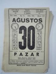Efemera - Büyük Saatli Maarif Takvimi : 30 Ağustos 1975 Pazar TAKVİM YAPRAĞI - kitantik - kitaLog