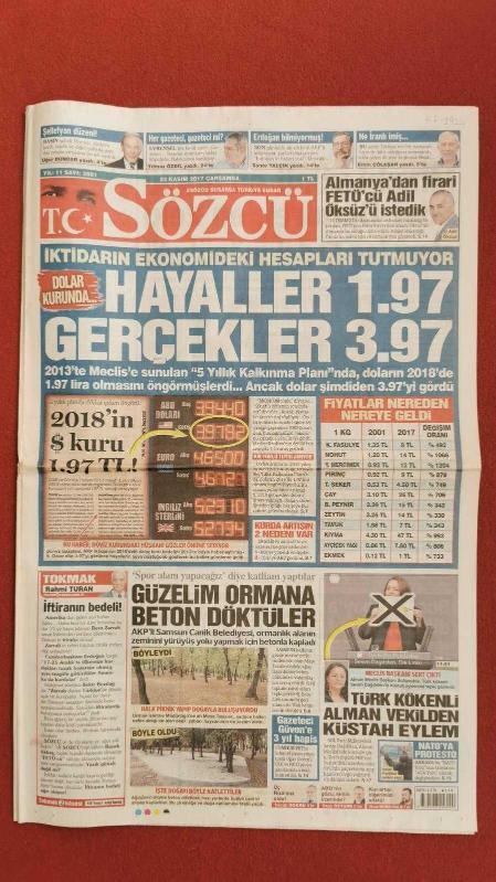 Sözcü Gazete 22 Kasım 2017 Hayaller 1 97 Gerçekler 3 97 Kim Jong  