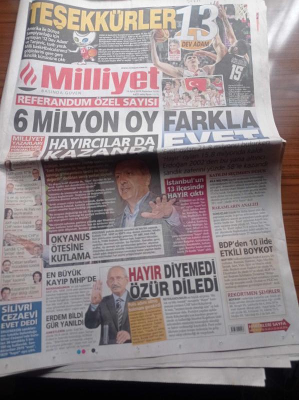 Milliyet Gazetesi 13 Eylül 2010 Teşekkürler 13 Dev Adam  