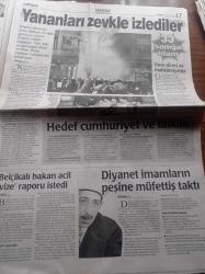 Milliyet Gazetesi - 8 Eylül 2000 - Mersin'de Susurluk İzi - İstanbul Gözaltında - Ankara Devlet Güvenlik Mahkemesi Sivas Katliamı İle İlgili Gerekçeli Kararı - Yananları Zevkle İzlediler - Diyanet İmamların Peşine Müfettiş Taktı - İsrail Filistin Barış Başka Bahara Kaldı - Yaser Arafat - Milenyum Zirvesi - Atlara Af Geliyor - Haluk Kırcı Engelini Rahat Aştılar