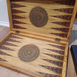 Ahşap Minyatür Tavla 1980 vintage