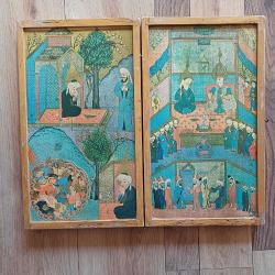 LOT.18 » Ahşap Minyatür Tavla 1980 vintage