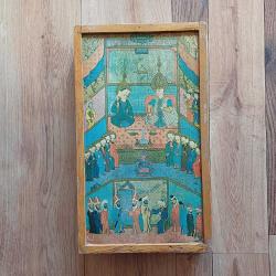 Ahşap Minyatür Tavla 1980 vintage