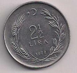 Tc. 2,5 Lira 1978 - Düz (Mp0377)