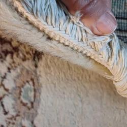 El dokuma Isparta Yün Halı ,krem,bej açık yeşil tonlarda