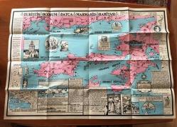 TURİSTİK BODRUM, MARMARİS, DATÇA HARİTASI / 82cm x 56cm ebadında - ÜMİT YURTSEVEN - MART 1973, BİRİNCİ 1. İLK BASIM