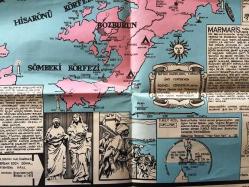 TURİSTİK BODRUM, MARMARİS, DATÇA HARİTASI / 82cm x 56cm ebadında - ÜMİT YURTSEVEN - MART 1973, BİRİNCİ 1. İLK BASIM