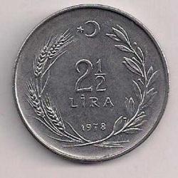TC. 2,5 Lira 1978 - Düz  (Mp0374)