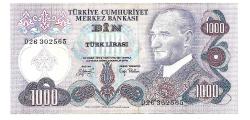 1000 Lira 6.Emisyon 2.Tertip D26 302565 (wb0086)