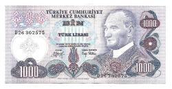 1000 Lira 6.Emisyon 2.Tertip D26 302575 (wb0084)