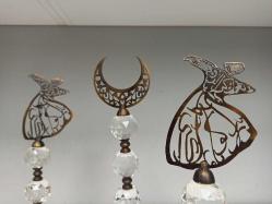 Muazzam Kristal Detaylı Mevlevi 3'lü Alem Seti