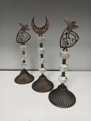 Muazzam Kristal Detaylı Mevlevi 3'lü Alem Seti