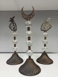 Muazzam Kristal Detaylı Mevlevi 3'lü Alem Seti