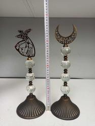 Muazzam Kristal Detaylı Mevlevi 3'lü Alem Seti