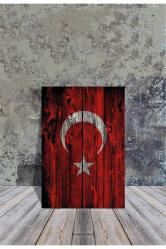 Antika - Ahşap Poster Türk Bayrağı 20x30cm - kitantik - kitaLog