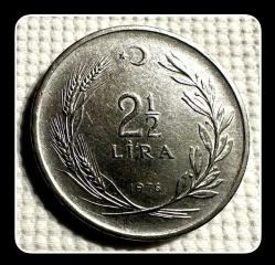 1976 - 2,5 LİRA T.C Kenar Yazısı Hem TERS/Hem DÜZ ERÖRLÜ BASIM (TCMER76) ÇÇT+/ÇA