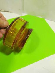 Ş4-----KRİSTAL CAM ESKİ PARFÜM ŞİŞESİ-POMPASI YOK - TABANINDA MİNİ ATMASI VAR