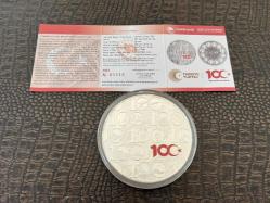 Efemera - Darphane Türkiye Cumhuriyeti'nin 100.Yılı Gümüş Hatıra Parası Türkiye Yüzyılı - kitantik - kitaLog