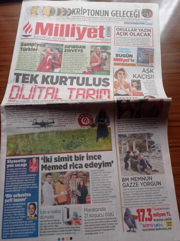 Milliyet Gazetesi 24 Mayıs 2021 Fransa da Zeki Çelik Burak  