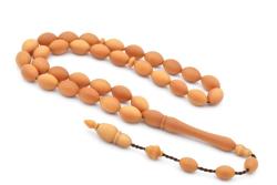 Antika - Rüstem Duman İşçilikli Beyzi Kesim Açık Turuncu Fiber Tesbih - kitantik - kitaLog