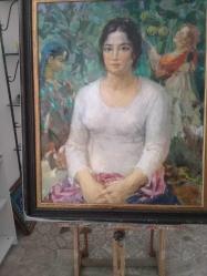 BABA ALİYEV 1915 -1990 SOVYET DÖNEMİ TÜRK RESSAMI..Trompe L'oeil SOVIET BABA ALİYEV 83X120 MONA LISA EFFECT/INFLUENCE