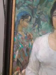 BABA ALİYEV 1915 -1990 SOVYET DÖNEMİ TÜRK RESSAMI..Trompe L'oeil SOVIET BABA ALİYEV 83X120 MONA LISA EFFECT/INFLUENCE