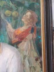 BABA ALİYEV 1915 -1990 SOVYET DÖNEMİ TÜRK RESSAMI..Trompe L'oeil SOVIET BABA ALİYEV 83X120 MONA LISA EFFECT/INFLUENCE