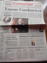 Cumhuriyet Gazetesi - 29 Ekim 2009 - Kulüp Rakı reklamı tam sayfa,mey içki-Neyi Kutluyoruz - Yaşasın Cumhuriyet -- Recep Tayyip Erdoğan Esas Olan Birliktir - İlker Başbuğ TSK Çelikten Bir Duvar - Kürdistan Adı İlk Defa Kimlikte - Turgut Özakman Anlatılıyor Eşi Benzeri Olmayan Mucize - Gazi Mustafa Kemal Atatürk - Devlet Bahçeli İrtica İle Eylem Planı İçin Gereken Yapılsın Dedi - Sağlıkçıda Domuz Gribi - Borsa Düştü Dolar Yükseldi - Deniz Baykal - Albay İmzalı Belge İhbarı