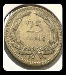 1956 25 Kuruş (T.C Düz) TCM1956 ÇÇT+