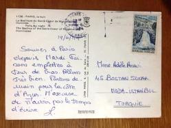 ŞEHİR KARTPOSTALI, FRANSA PARİS SACRÉ-CŒUR BAZİLİKASINDAN BİR AKŞAM FOTOĞRAFI, ARKASI YAZILI VE PULLU (1974 YILINDA YAZILMIŞ BİR MEKTUP), RENKLİ, 15 X 10 CM EBADINDA - 1940'LAR, 1950'LER, 1960'LAR, 1970'LER 1980'LER