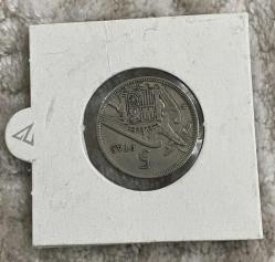 1957 ispanya 5 ptas madeni para ÇT