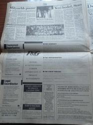 Cumhuriyet Gazetesi - 1 Haziran 1992 - Memur Maaşı Eridi - Yolsuzlukla Alakalı Trilyonluk Dosyalar Var - Başbakan Süleyman Demirel'e Arnavutluk'ta Hoşgeldin Baba Pankartı - Çocuk Esirgeme Kurumu'nun 3 Yıllık Hesapları İnceleniyor - Avşa Adası Açıklarında Yanan Feribotun Yolcularına Tazminat
